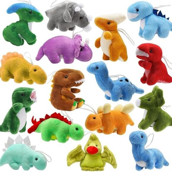 16 Pack Plush Dinosaurs Bulk, Mini Dinosaur Figures Assortment Keychain Toy - Picture 8 of 8